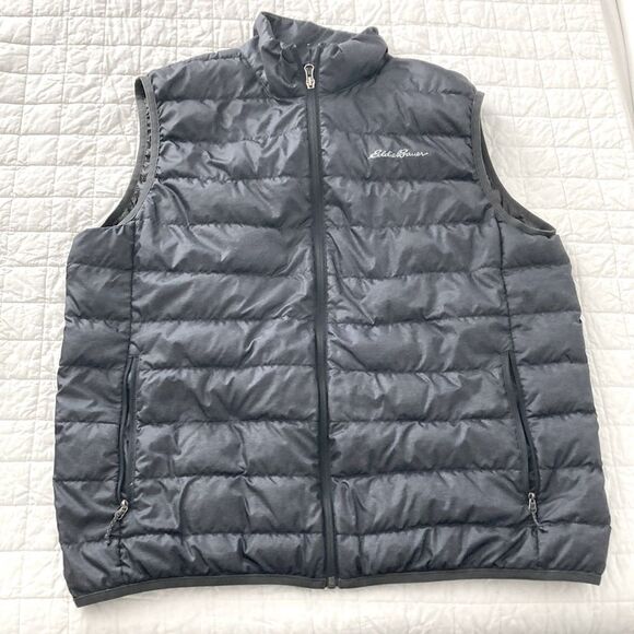 Eddie Bauer Down Puffer Vest Grey Mens size Large - Picture 1 of 7